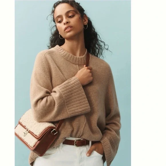 NWT Anthropologie The Chandler Cashmere Crew-Neck Relaxed Pullover Sweater XL - Picture 7 of 16